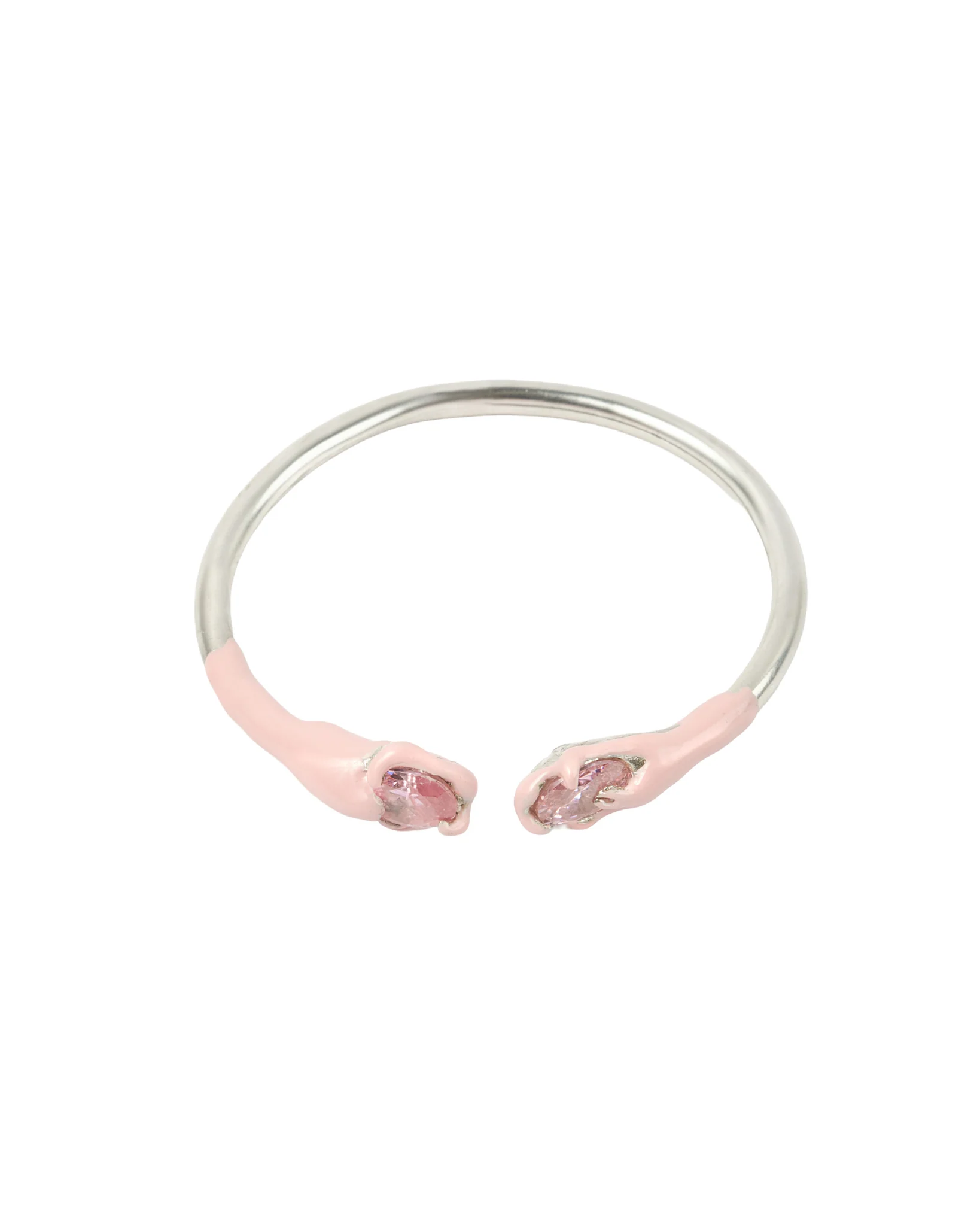 BE6SS25 Enameled Bracelet With Zirconia Stones