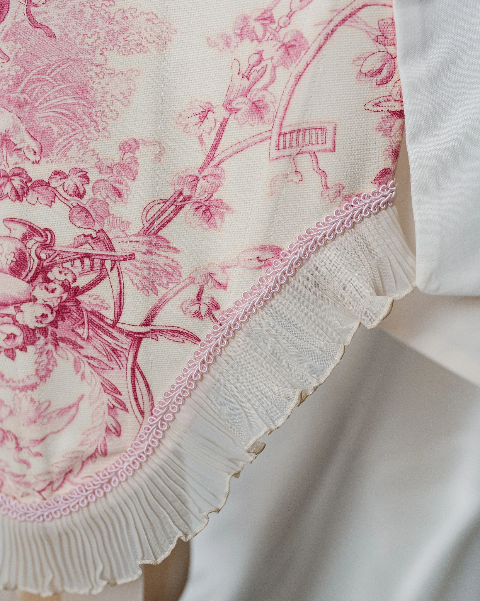 Corset Toile de Jouy – Pink Pleated Ruffle - Image 4