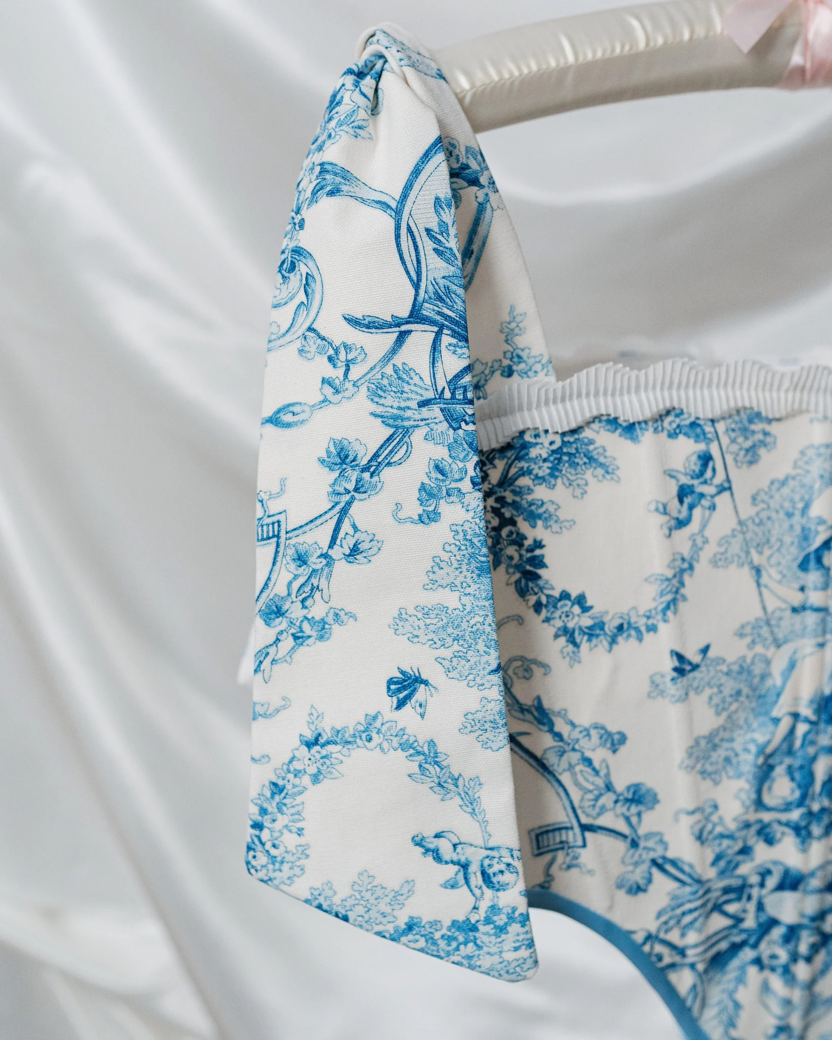 Corset Toile de Jouy – Blue Satin Bias - Image 3