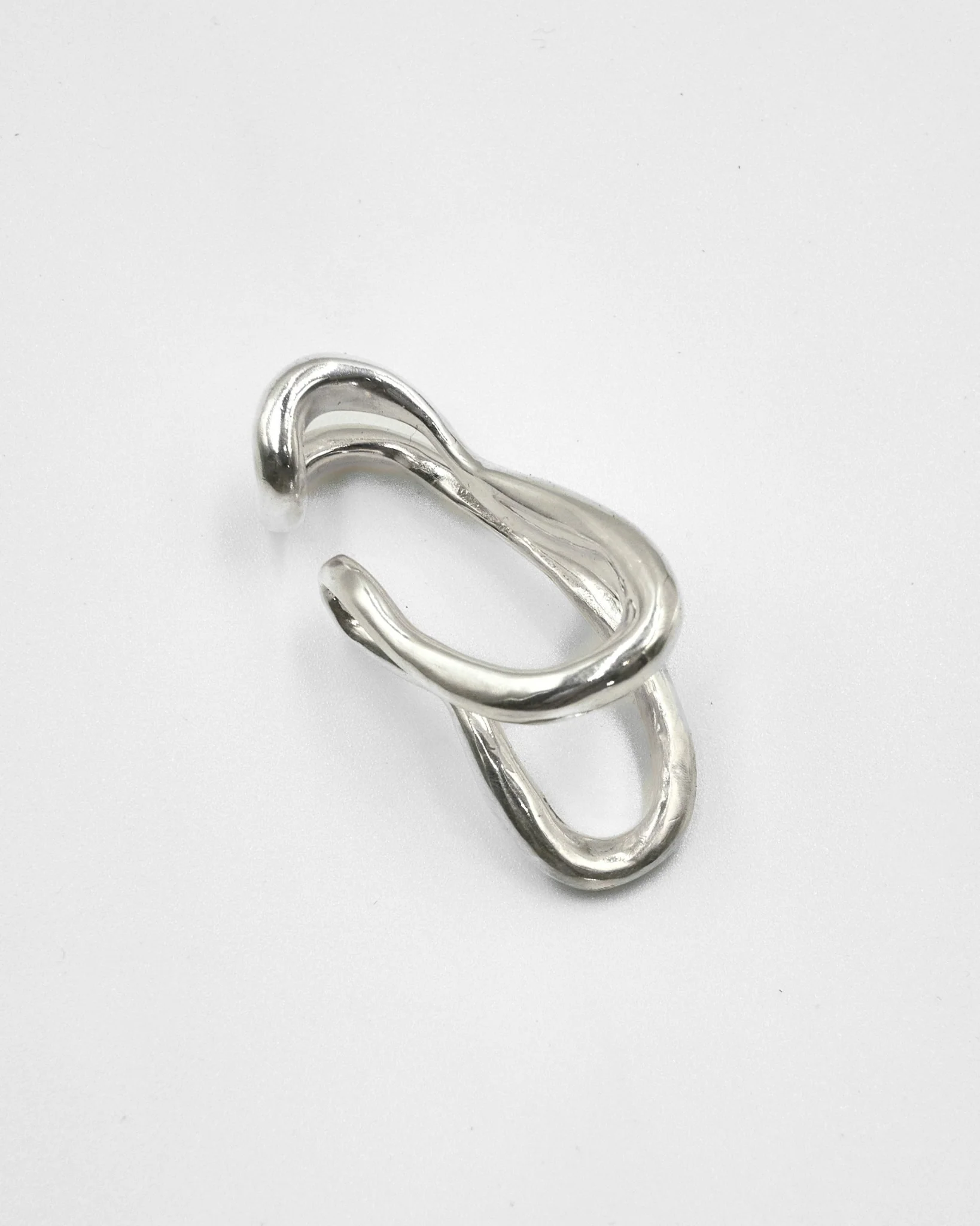 CSST05 // Silver Abstract Liquid Ear Cuff