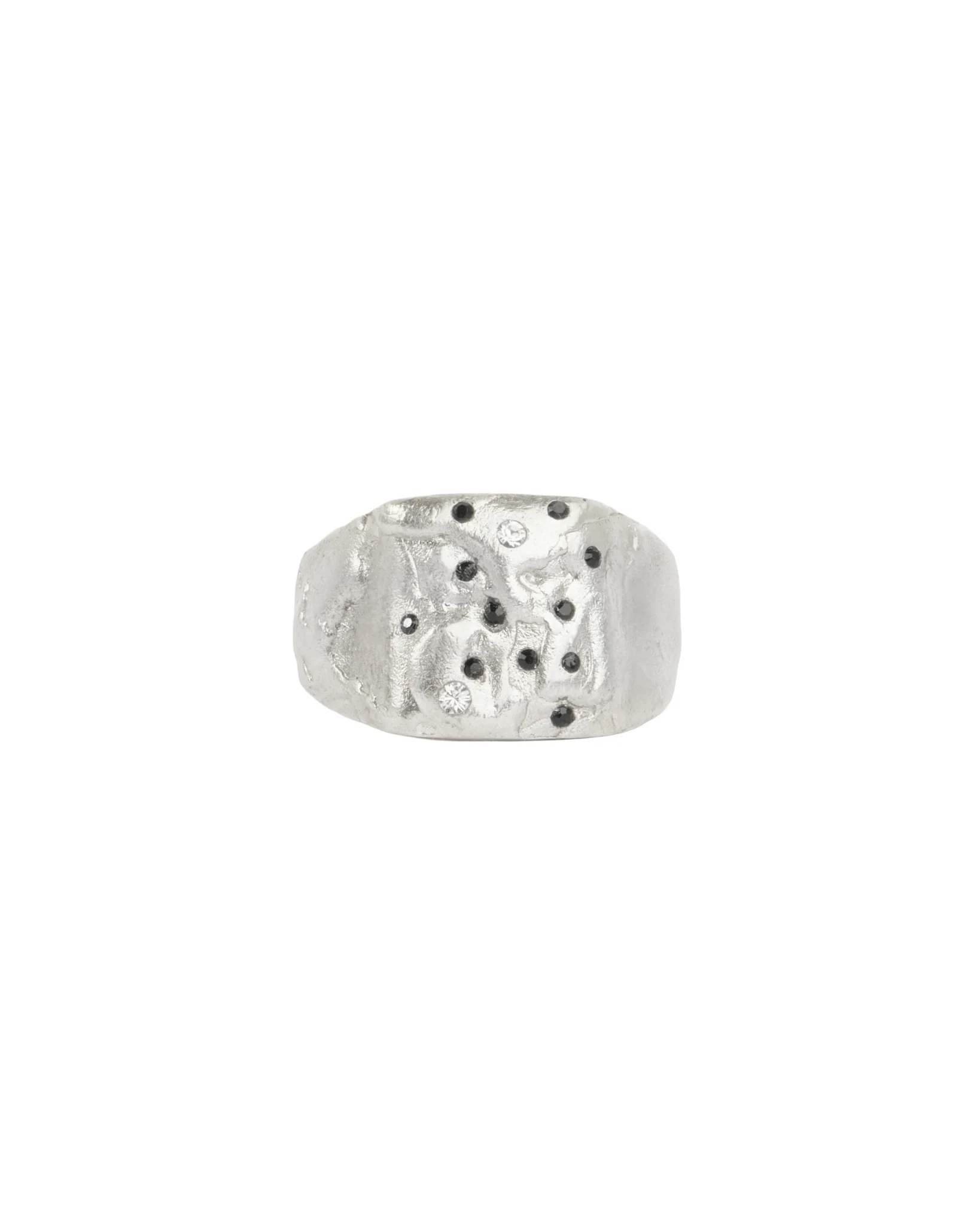 R1SS25 Matte Pinky Ring With Black Swarovski - Image 3