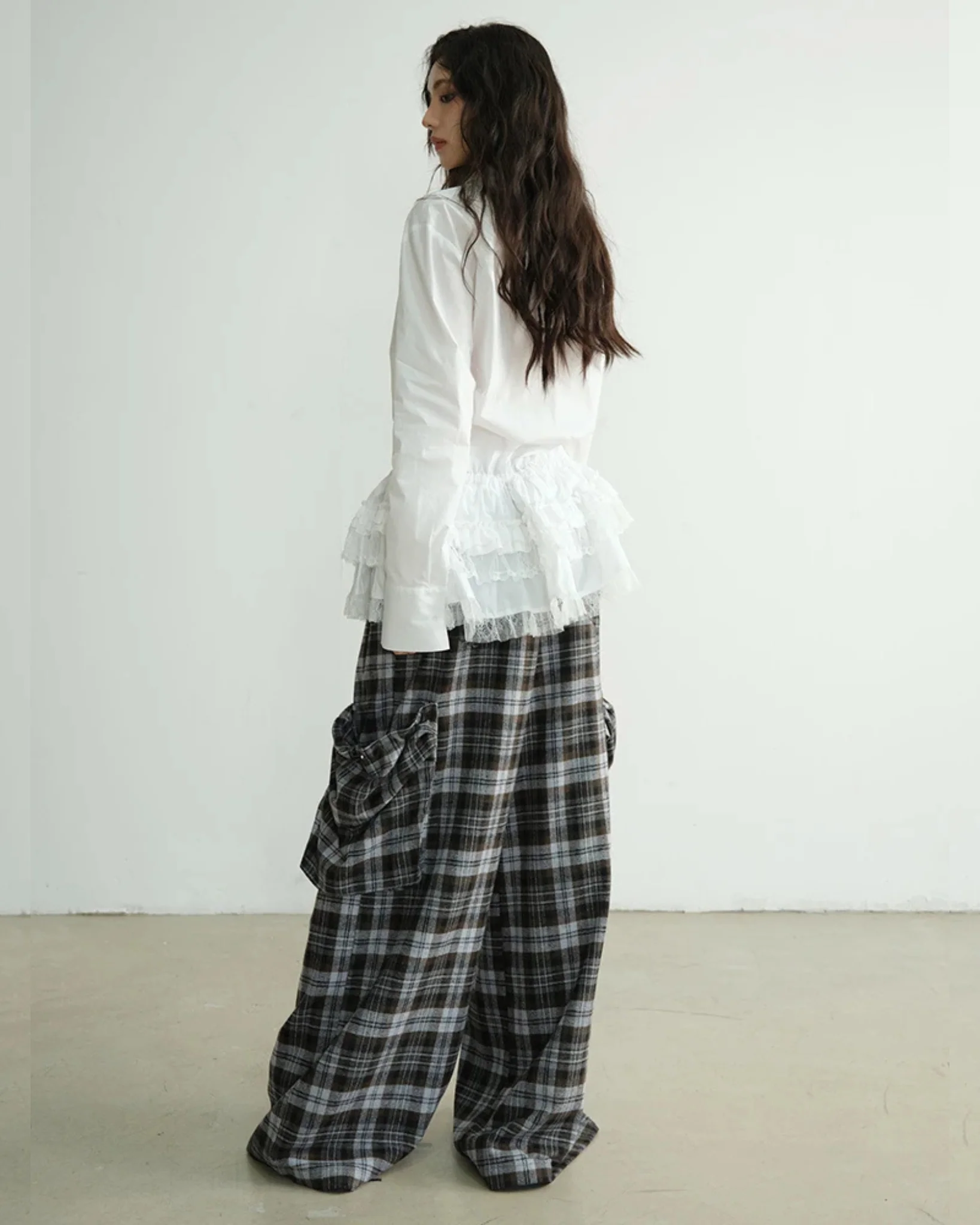 GILDA Plaid Wide-Leg Cargo Pants - Image 5