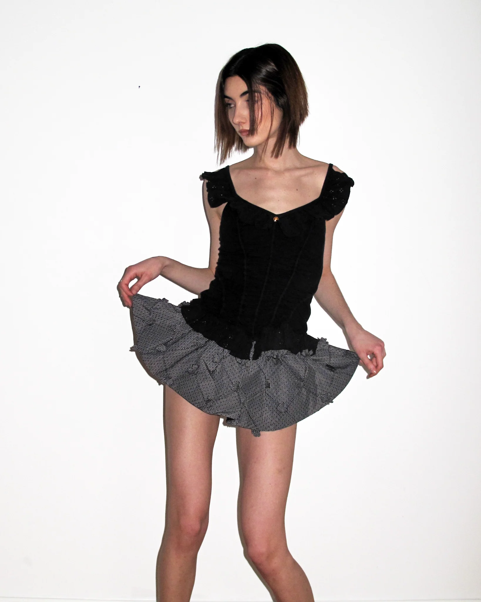 MIREM Skirt/Pant – Playful Ruffled Mini with Built-In Shorts