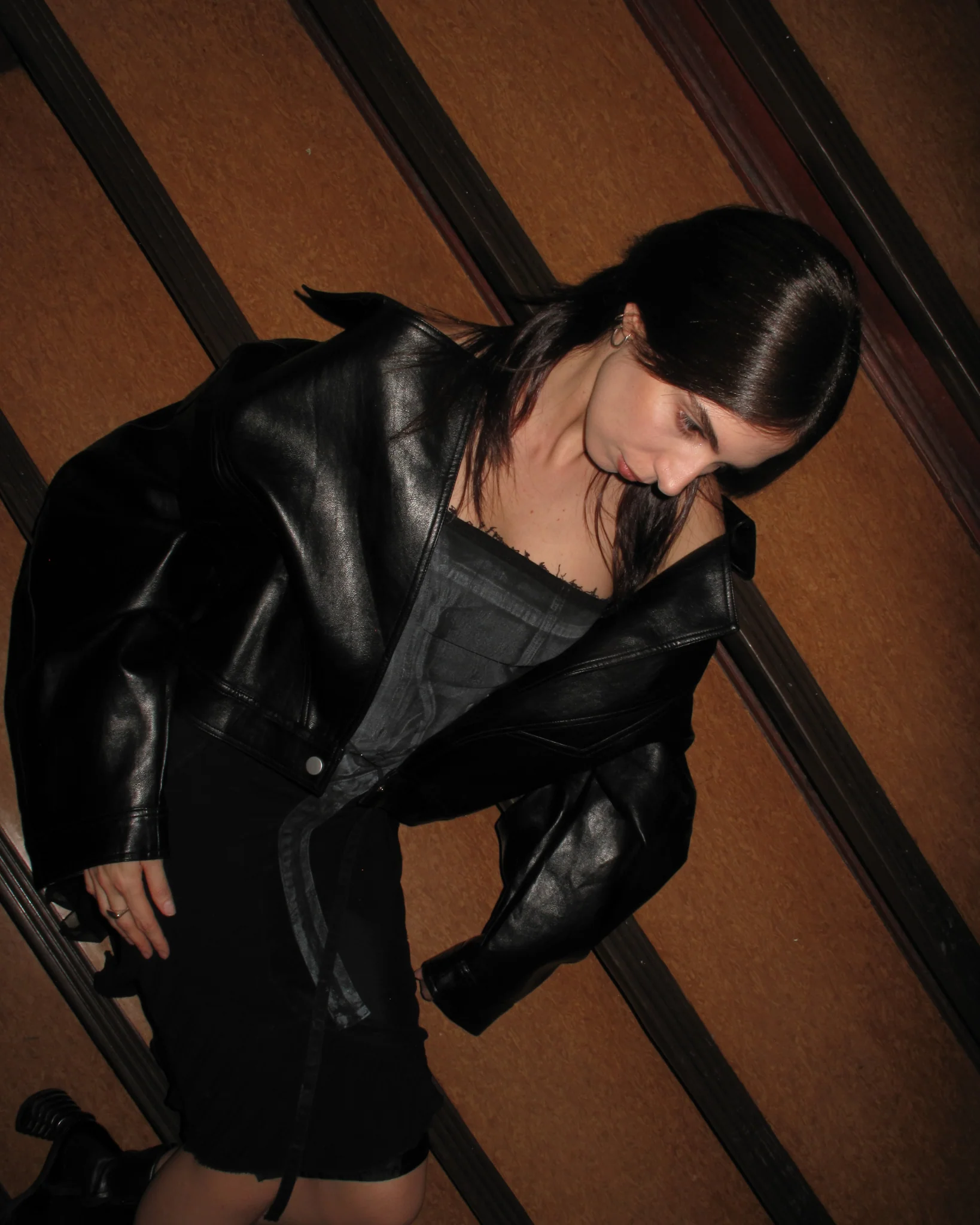 MOONLIGHT Faux Leather Bow Jacket - Image 4