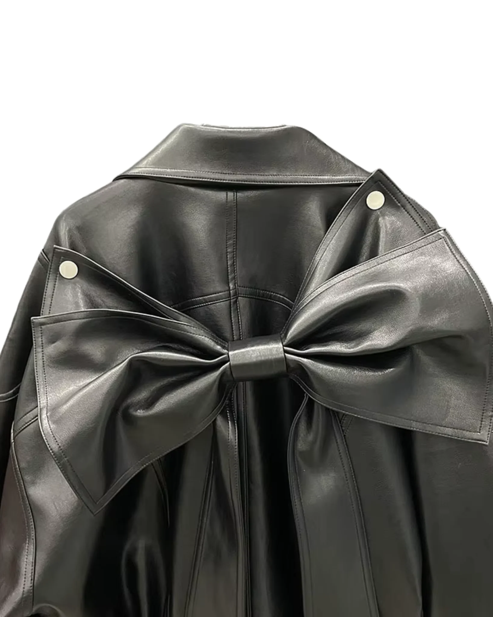 MOONLIGHT Faux Leather Bow Jacket - Image 5