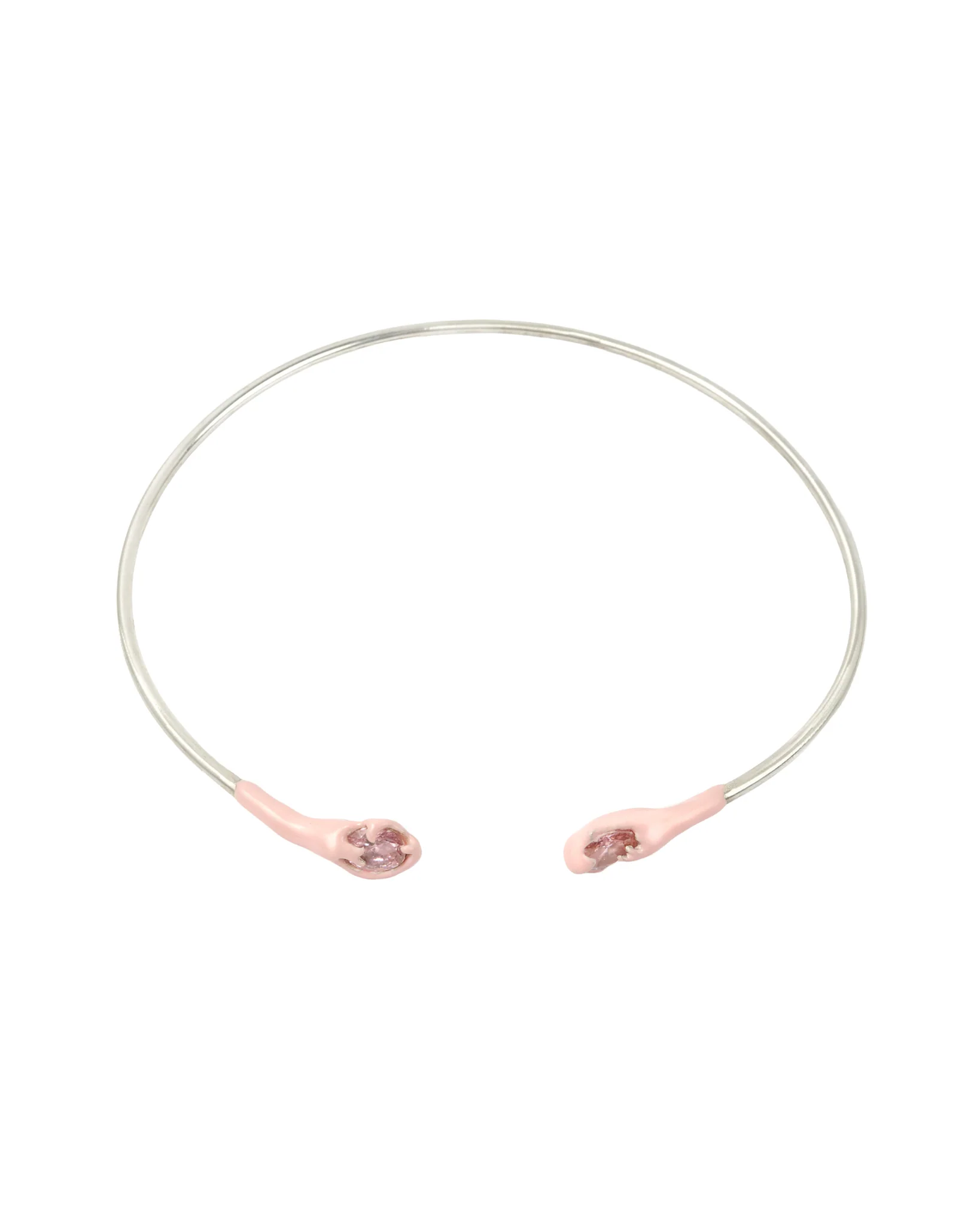 NE6SS25 Enameled Necklace With Zirconia Stones