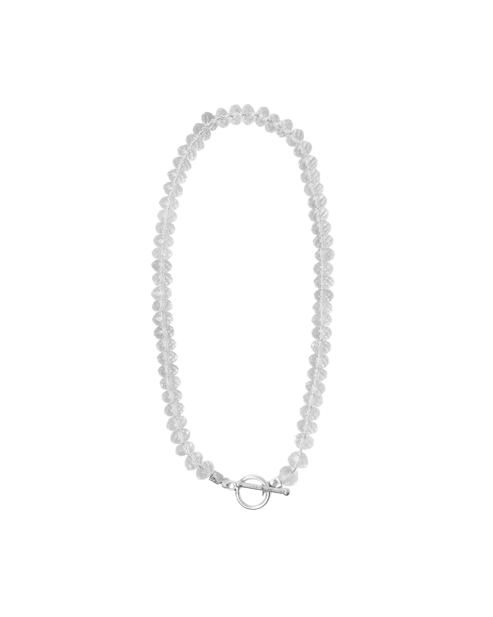 NU2SS25 Round Cut Rock Crystal Necklace