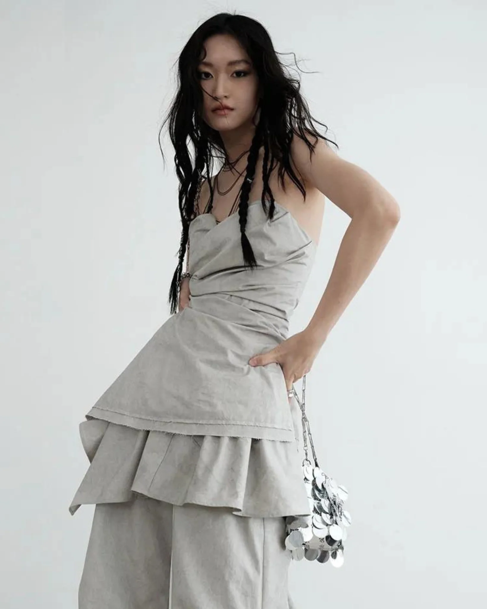 Soft Cement Irregular Tank Top - Image 3