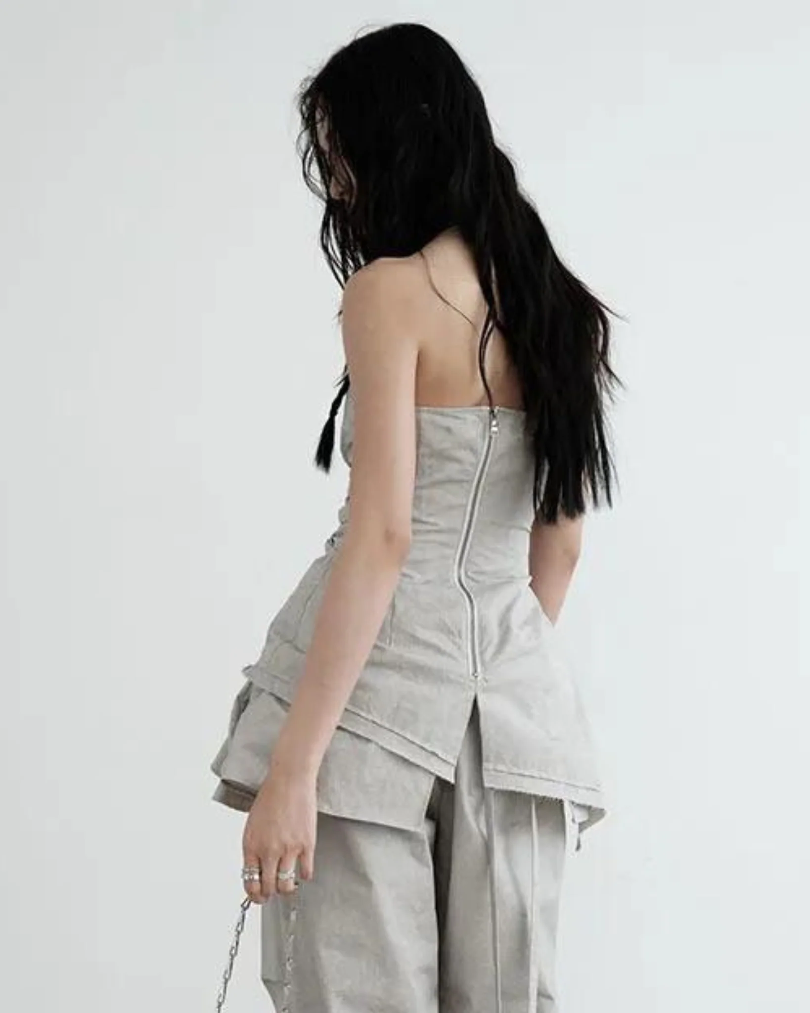 Soft Cement Irregular Tank Top - Image 4