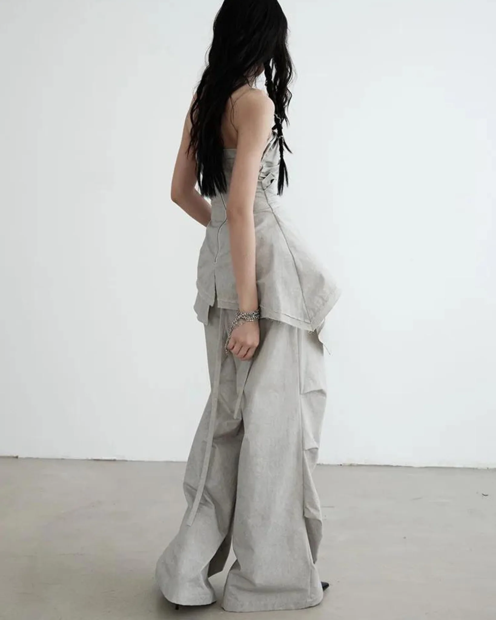 Soft Cement Oversized Pants - Image 4