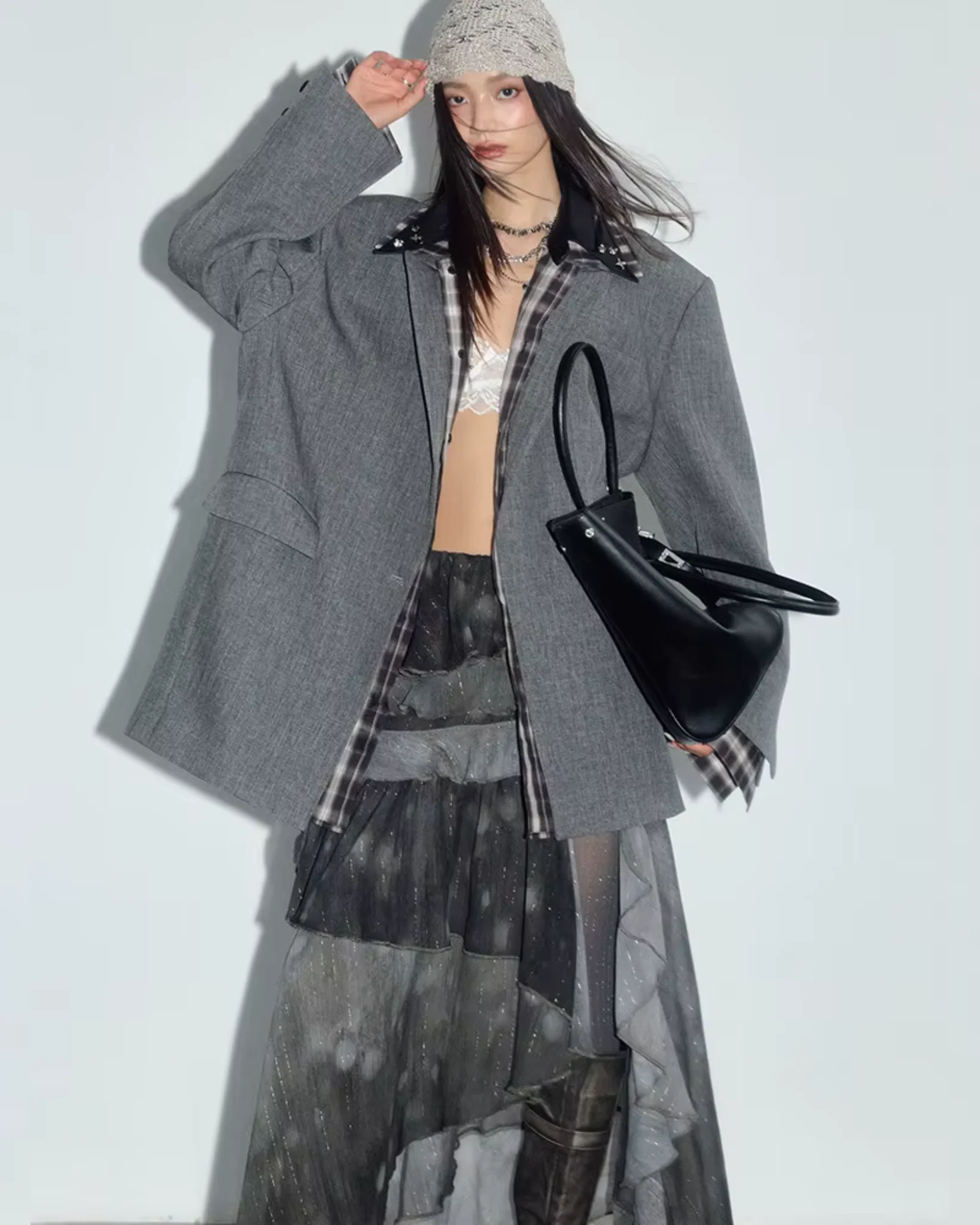 STORM Asymmetrical Sheer Lace Skirt - Image 7